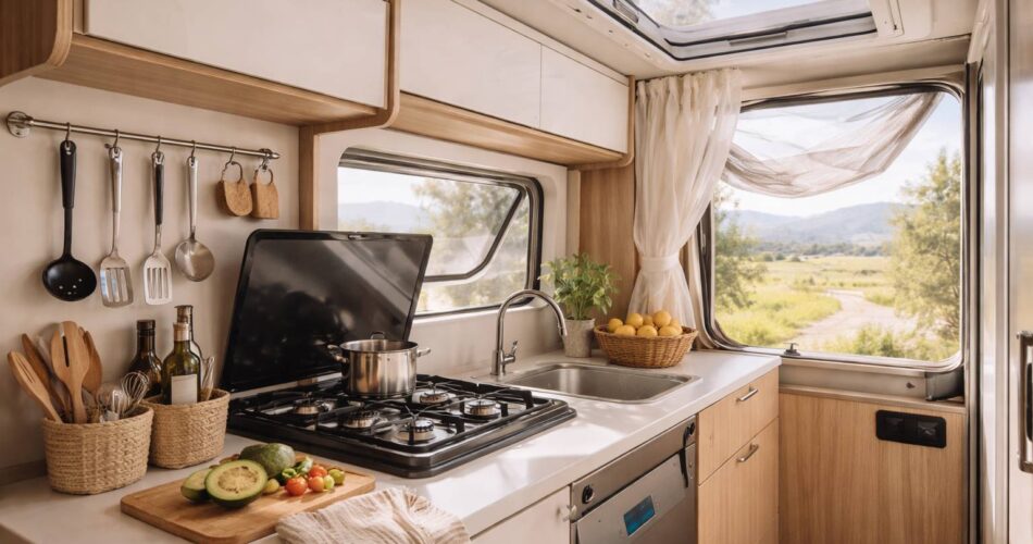 Cocina en camper sin olores ni grasa: organización, ventilación y limpieza en 10 minutos